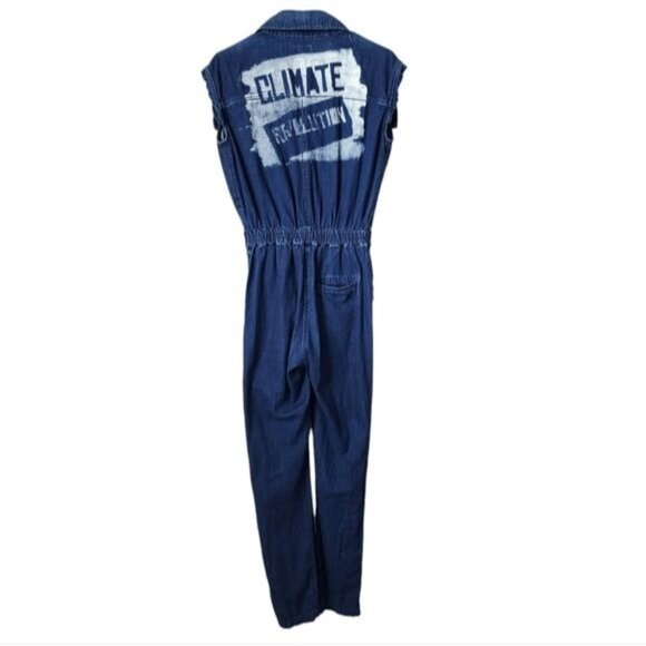 VIVIENNE WESTWOOD Anglomania x VINTAGE Climate Revolution Denim Jumpsuit xs - Picture 12 of 15